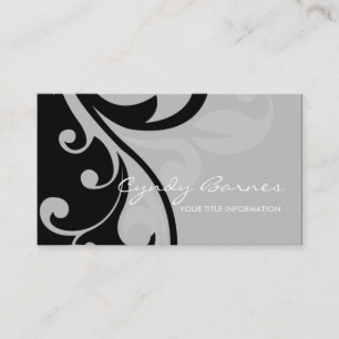 Tarjeta de presentación Gray and Black Swirls