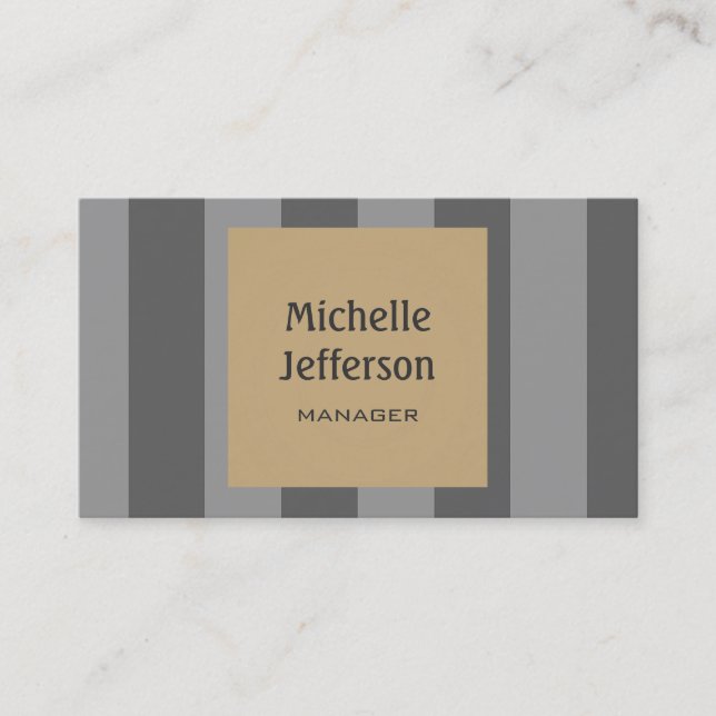Tarjeta de presentación Gray Beige Pattern Manager (Anverso)