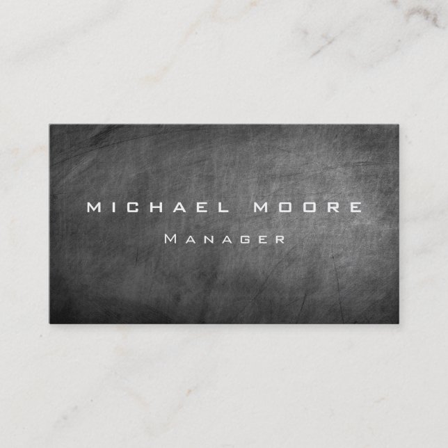 Tarjeta de presentación Gray Chalkboard Pattern Ma (Anverso)
