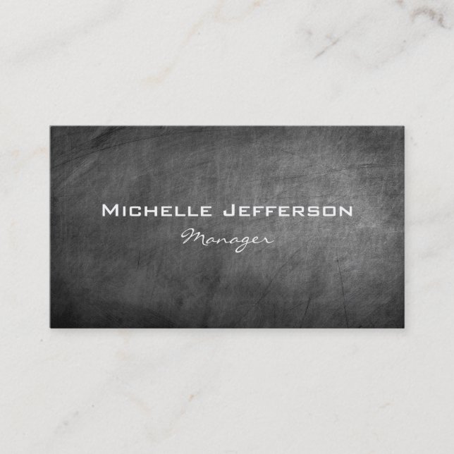 Tarjeta de presentación Gray Chalkboard Pattern Ma (Anverso)