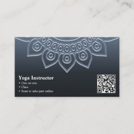 Tarjeta de presentación Gray Mandala Yoga Profesio