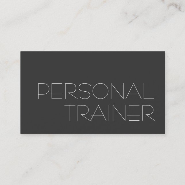 Tarjeta de presentación Gray Personal Trainer Fitn (Anverso)