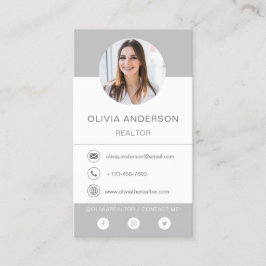 Tarjeta de presentación Gray Silver para fotografí