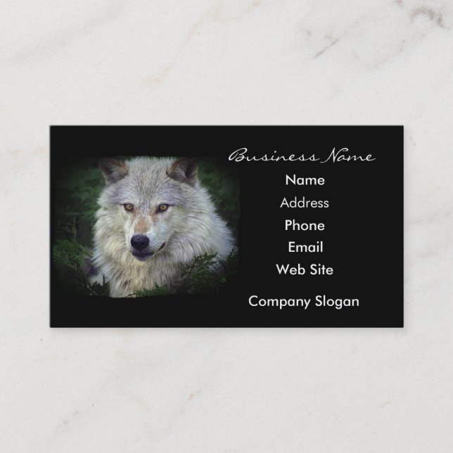 Tarjeta de presentación Gray Wolf Wildlife Support (Anverso)