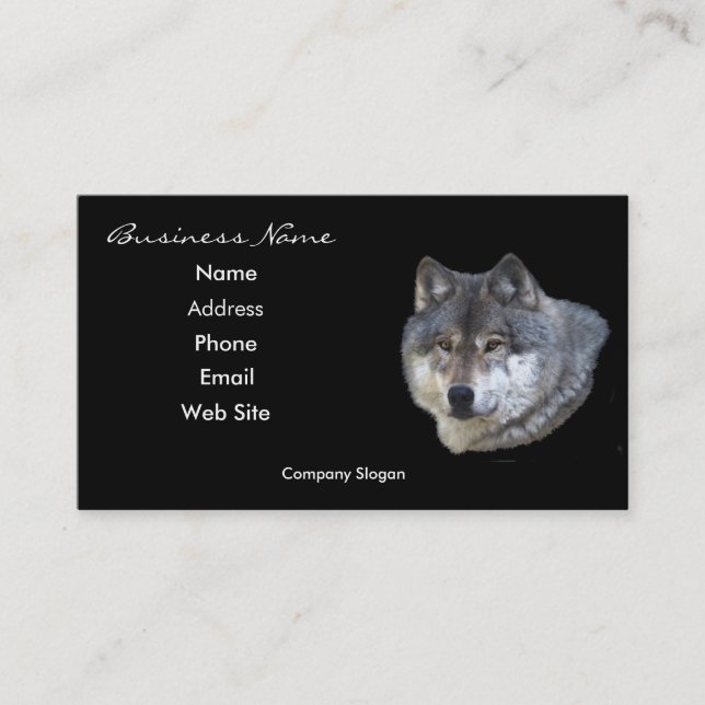 Tarjeta de presentación Gray Wolf Wildlife Support (Anverso)