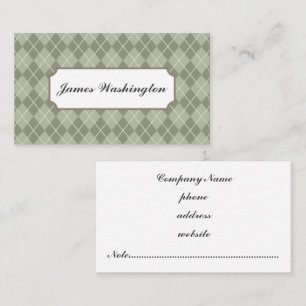 Tarjeta de presentación Green Argyle