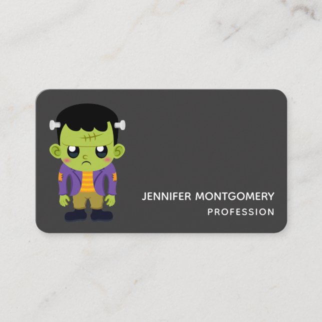 Tarjeta de presentación Green Frankenstein Monster (Anverso)