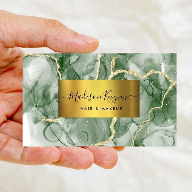Tarjeta de presentación Green Gold Agate (Subido por el creador)