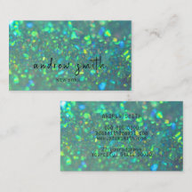 Tarjeta de presentación Green Holographic Opal Bri