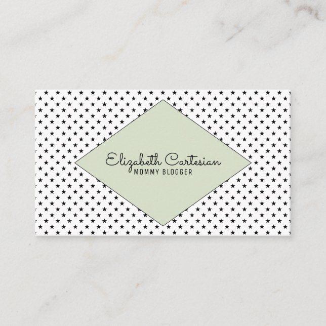 Tarjeta de presentación Green Modern Stars (Anverso)