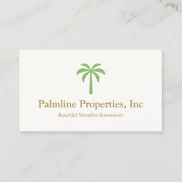 Tarjeta De Presentación Green Palm Tree Beach Front Real Estate
