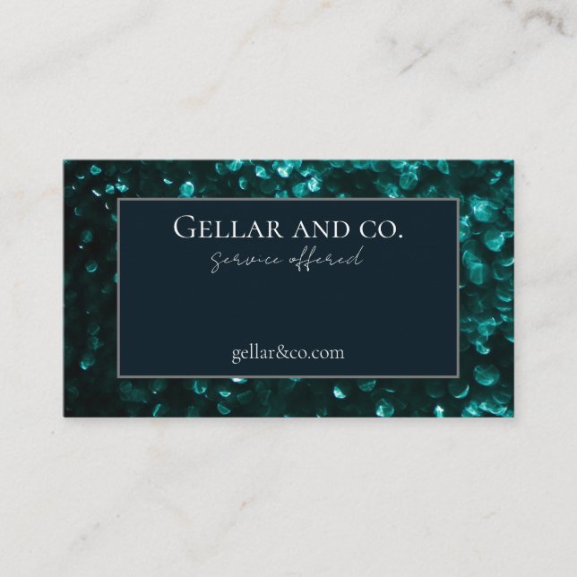 Tarjeta de presentación Green Sparkles (Anverso)