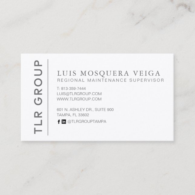 Tarjeta de presentación Gris (Anverso)