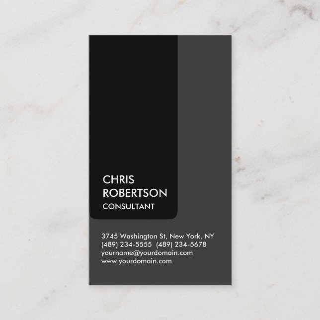 Tarjeta de presentación Gris Black Stripe Atractiv (Anverso)