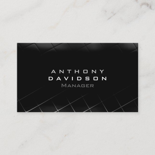Tarjeta de presentación Gris Black White Pattern (Anverso)