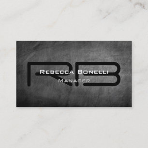Tarjeta de presentación Gris Chalkboard Monogram M