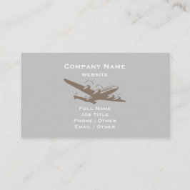 Tarjeta de presentación gris de la aeronave