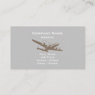 Tarjeta de presentación gris de la aeronave
