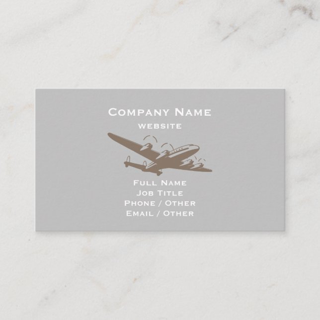 Tarjeta de presentación gris de la aeronave (Anverso)