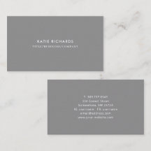 Tarjeta de presentación gris profesional minimalis