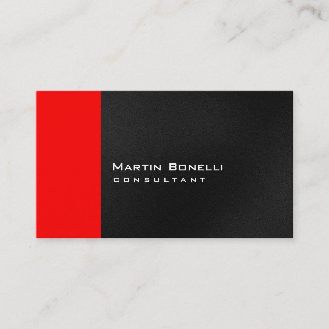 Tarjeta de presentación Gris White Red Stripe (Anverso)
