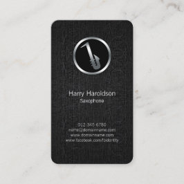 Tarjeta de presentación Grunge de icono saxofonist