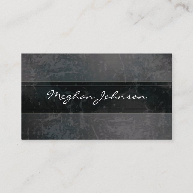 Tarjeta de presentación Grunge Marble Black Trendy (Anverso)