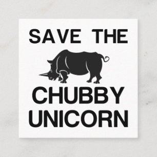TARJETA DE PRESENTACIÓN GUARDAR EL CHUBBY UNICORN RHINO