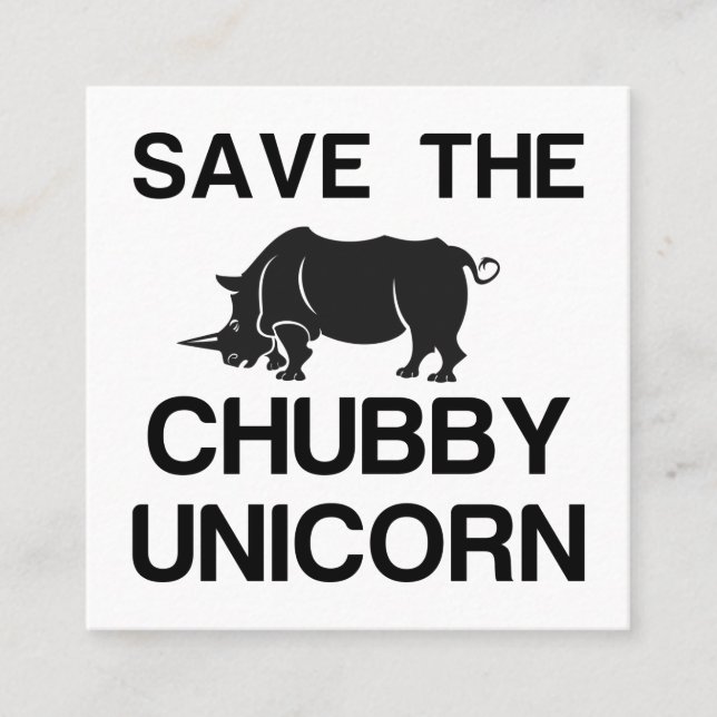 TARJETA DE PRESENTACIÓN GUARDAR EL CHUBBY UNICORN RHINO (Anverso)