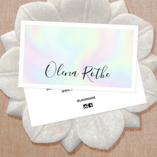 Tarjeta De Presentación Guión de firma holográfica de moda profesional