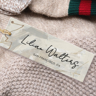 Tarjeta De Presentación Guión de moda Resumen Cream Beige Clothing Hang Et