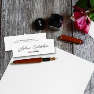 Tarjeta De Presentación Guión negro rojo elegante y moderno