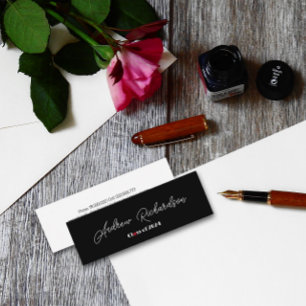 Tarjeta De Presentación Guión rojo elegante y moderno