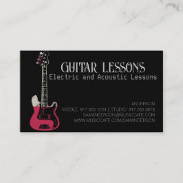 Tarjeta De Presentación Guitar Teacher | Convocatoria de Lecciones Eléctri