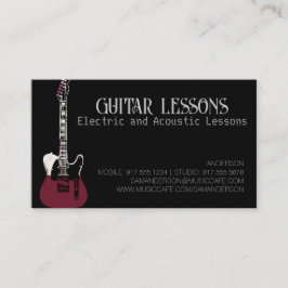 Tarjeta De Presentación Guitar Teacher | Convocatoria de Lecciones Eléctri