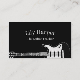 Tarjeta De Presentación Guitar Teacher   Enseñanzas eléctricas y acústicas