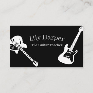 Tarjeta De Presentación Guitar Teacher   Enseñanzas eléctricas y acústicas