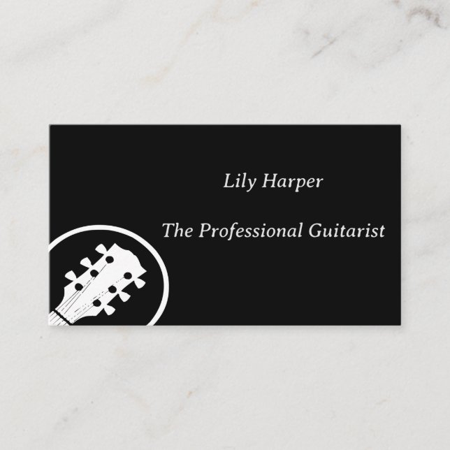 Tarjeta De Presentación Guitar Teacher | Enseñanzas eléctricas y acústicas (Anverso)