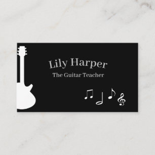 Tarjeta De Presentación Guitar Teacher   Lecciones eléctricas y acústicas