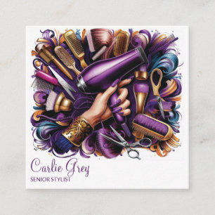 Tarjeta De Presentación Hairdresser Negrita Graffiti Style Salon Business