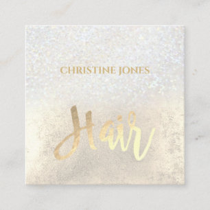 Tarjeta De Presentación Hairstylist FAUX purpurina y Relieve metalizado FA