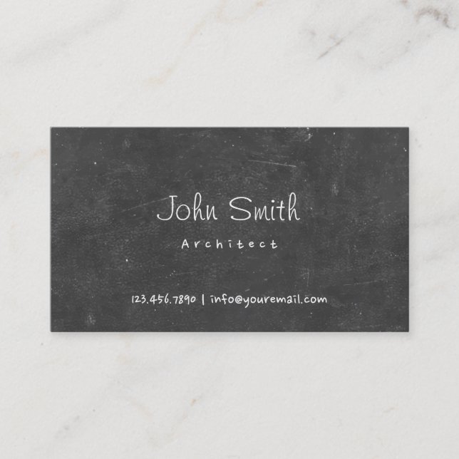 Tarjeta de presentación Hand Script Chalkboard Arc (Anverso)
