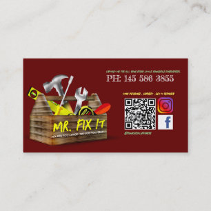 Tarjeta de presentación Handyman de reparación de 