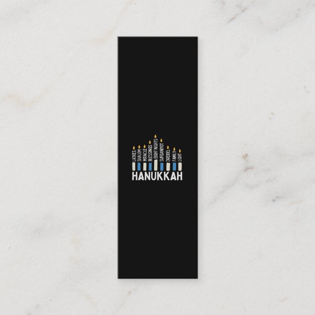 Tarjeta De Presentación Hanukkah Festividad Judía Menorah Jew (Anverso)