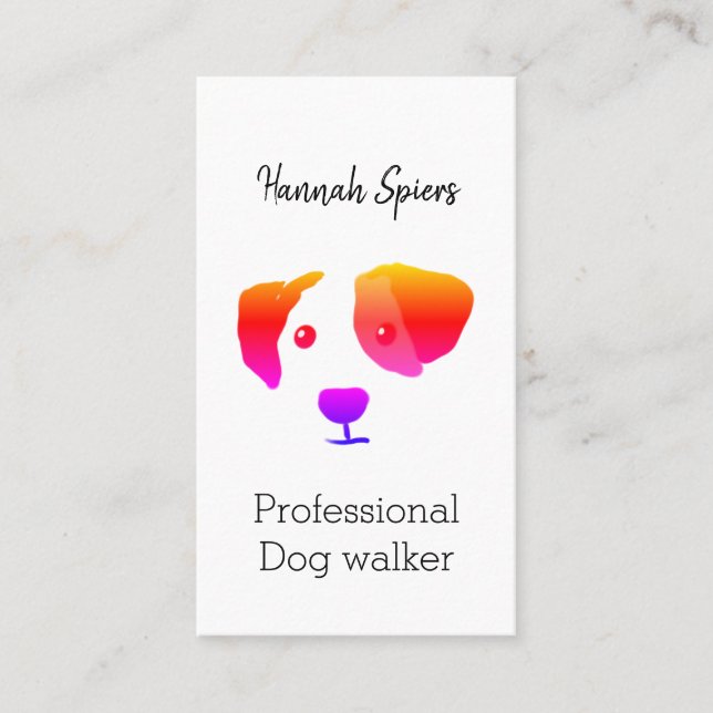 Tarjeta de presentación Happy Dog Walking / Dog Gr (Anverso)