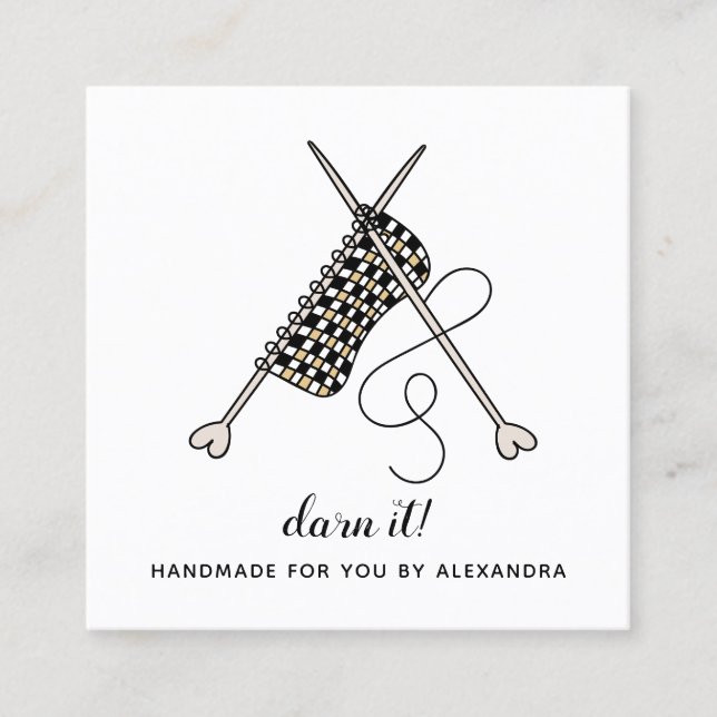 Tarjeta de presentación hecha a mano con agujas Cr (Anverso)