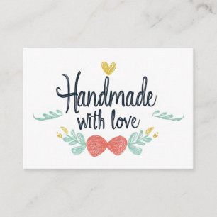 Tarjeta De Presentación Hecho a mano con Amor Adorable