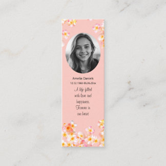 Tarjeta De Presentación Hermosa foto de flor silvestre marcador de funeral