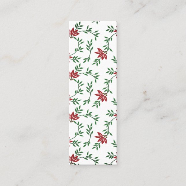 Tarjeta De Presentación Hermoso diseño floral con flores rojas (Anverso)