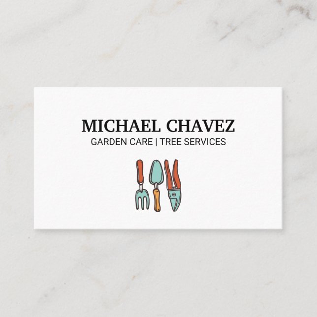 Tarjeta de presentación Herramientas de jardín de  (Anverso)